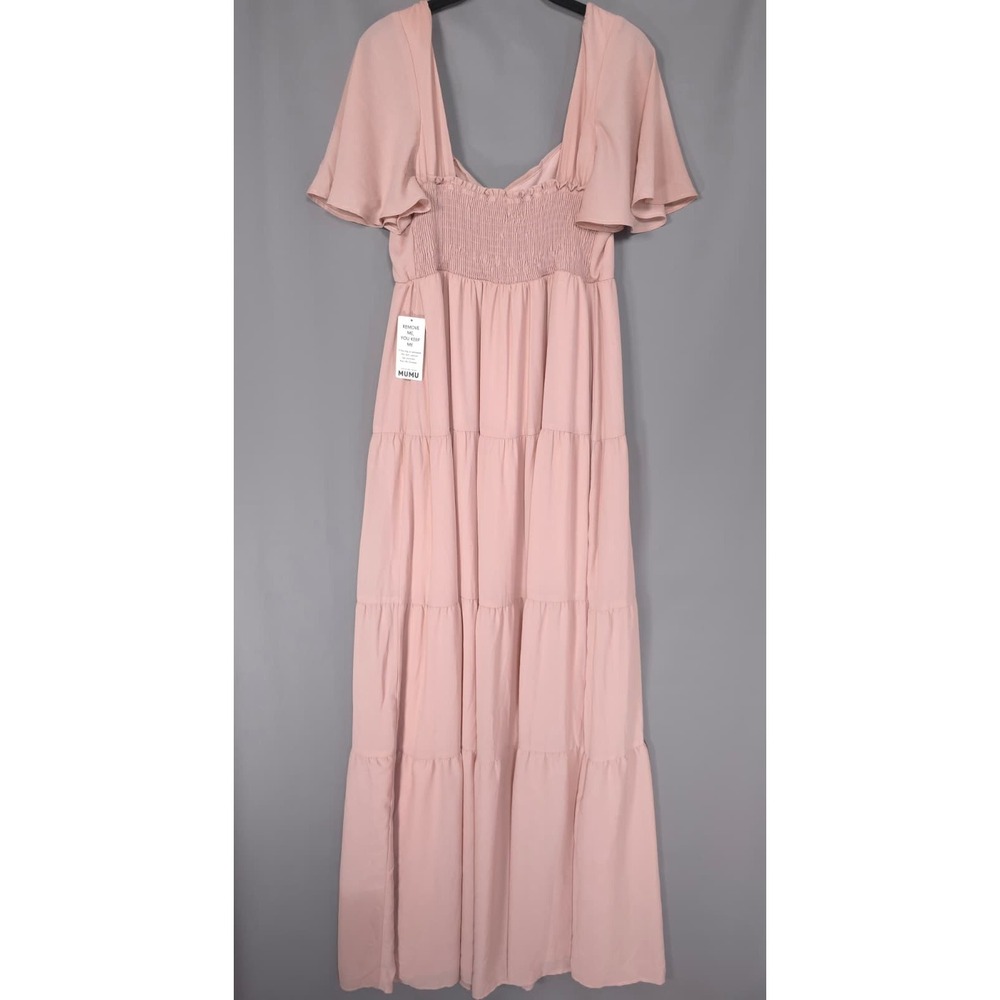 SHOW ME YOUR MUMU New Women's Nicole Maxi Dress XL Blush Pink Smocked - Picture 6 of 9